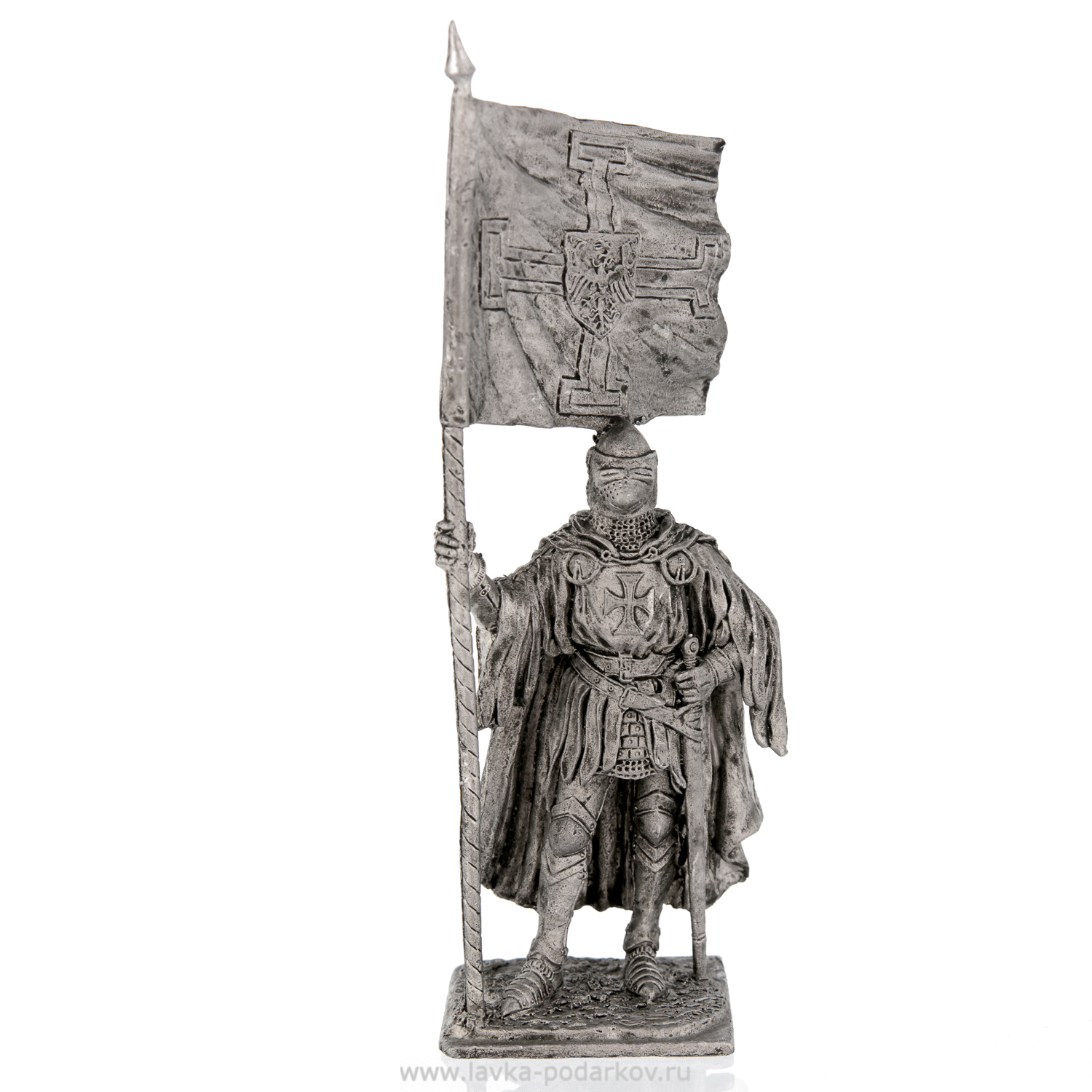 Солдатик Тевтонский рыцарь со знаменем ордена, 1400 год